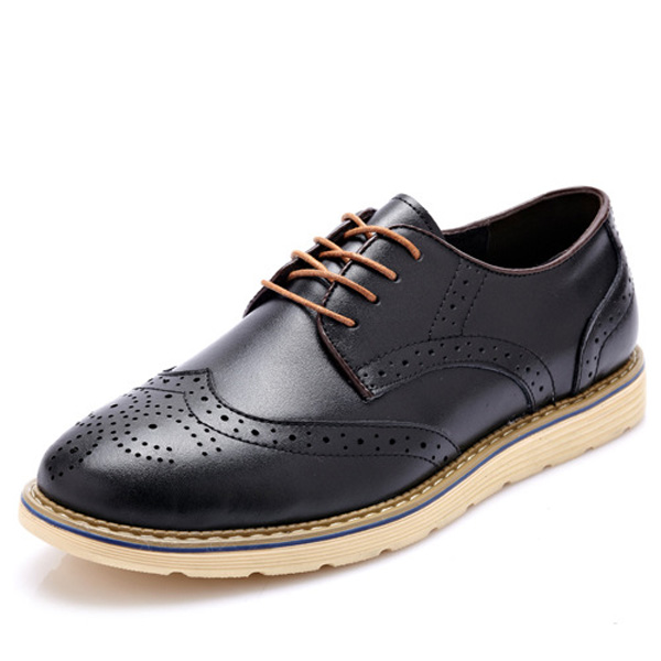 

MenFashion Brogue Shoes Lace-up Round Toe British Oxfords